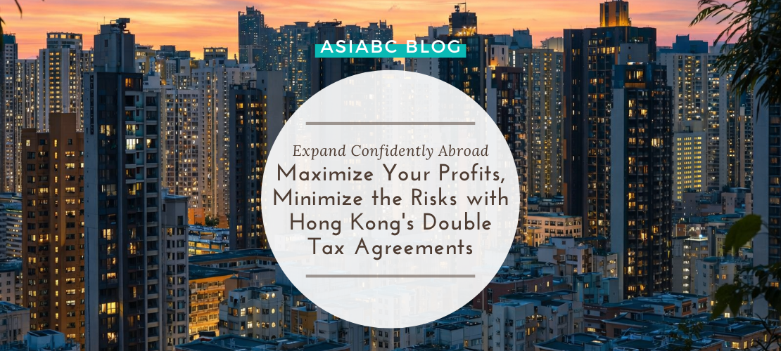 Sunset view of Hong Kong skyline, showing how Double Tax Agreements simplify taxation and support global expansion.