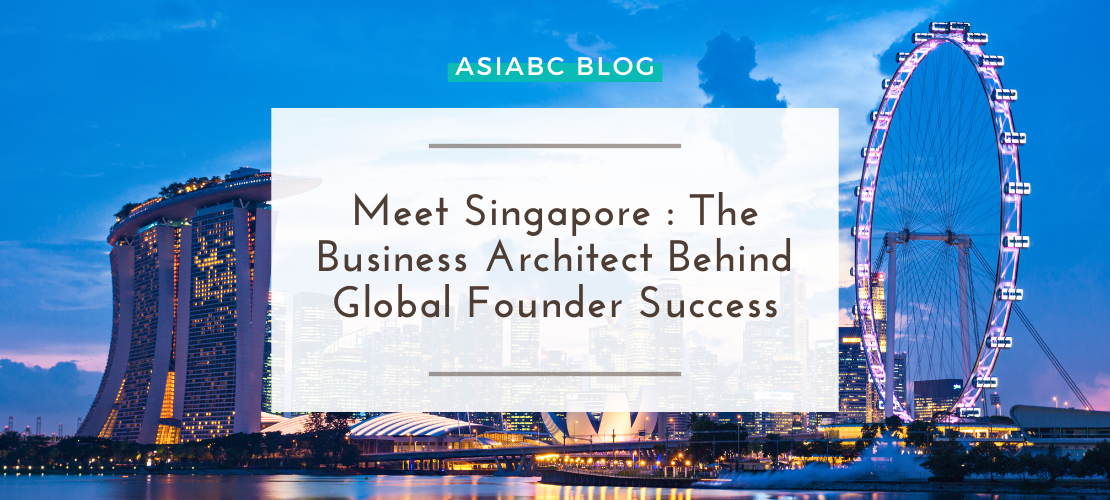 Singapore skyline at twilight with Marina Bay Sands & Singapore Flyer, symbolising global growth in Asia with SG company setup.