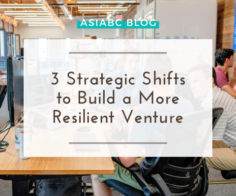 Entrepreneurs in a modern co-working space exploring AsiaBC’s startup insights for building a resilient & scalable venture.
