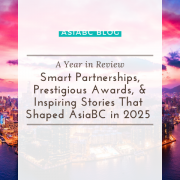 Panoramic Hong Kong skyline at sunset, reflecting AsiaBC’s 2025 milestones of partnerships, awards, & entrepreneurial growth.