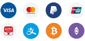 AsiaBC: We accept payment by visa, mastercard, alipay, paypal, bitcoin, Ethereum