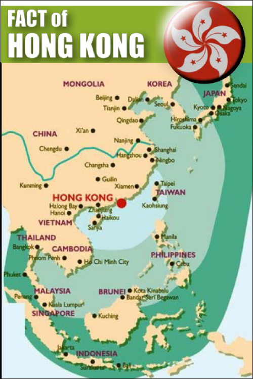 Hong Kong is located in the heart of East Asia.